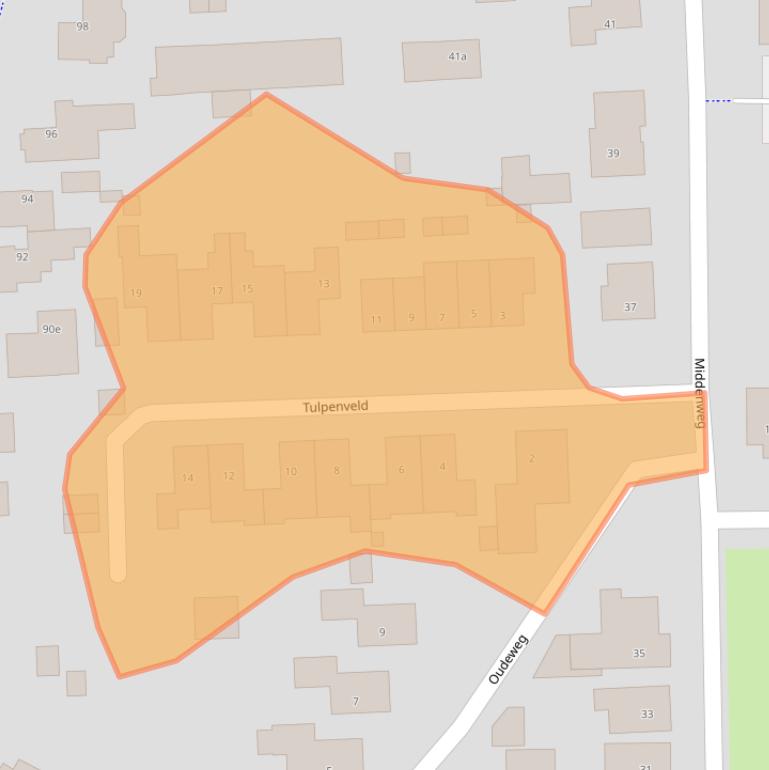 Kaart van postcodegebied 1906VM.