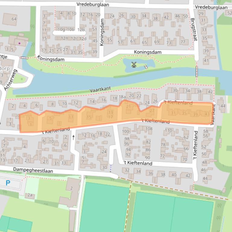 Kaart van postcodegebied 1906WD.