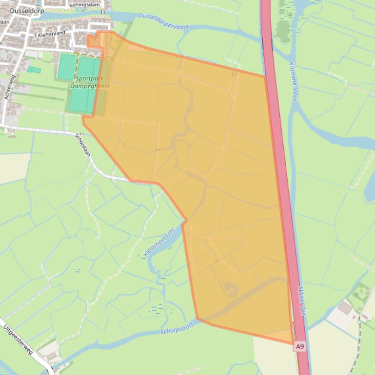 Kaart van postcodegebied 1906WG.