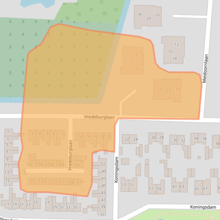 Kaart van postcodegebied 1906WN.