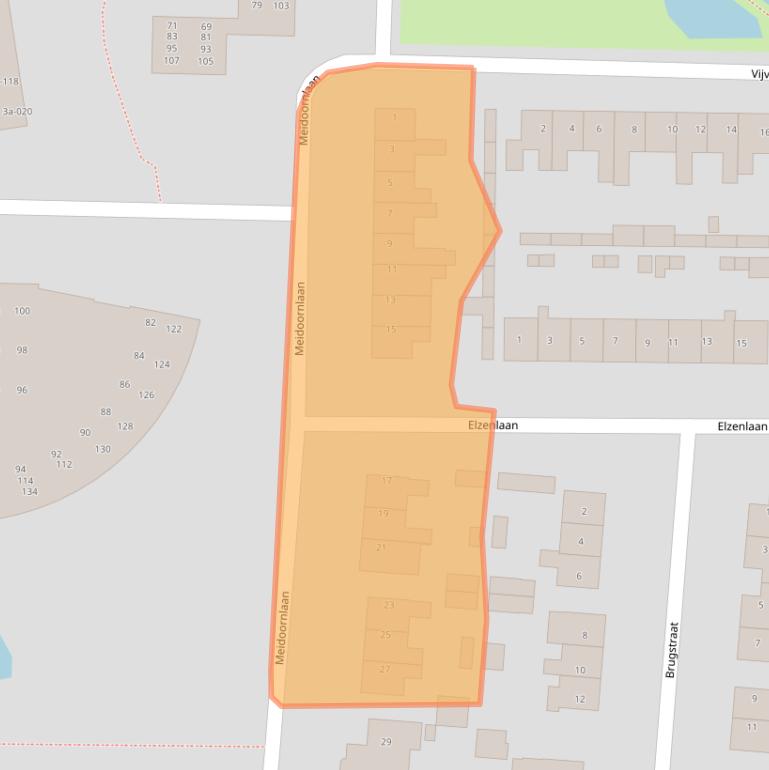 Kaart van postcodegebied 1906WR.