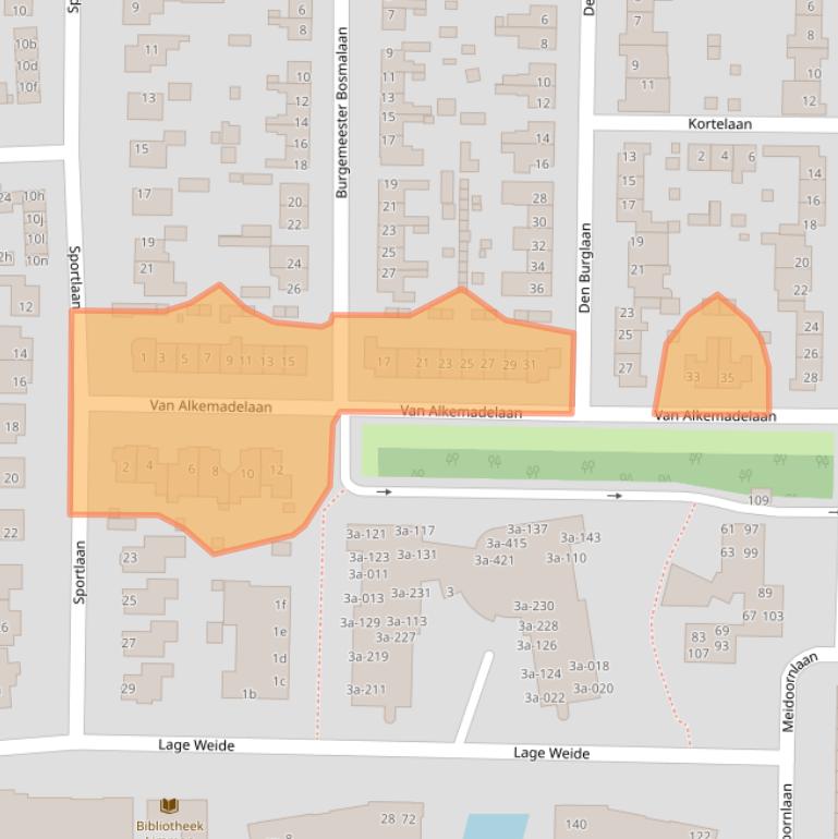 Kaart van postcodegebied 1906XG.