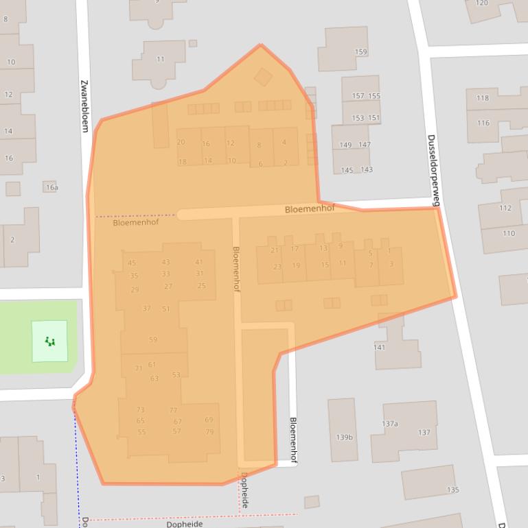 Kaart van postcodegebied 1906XV.