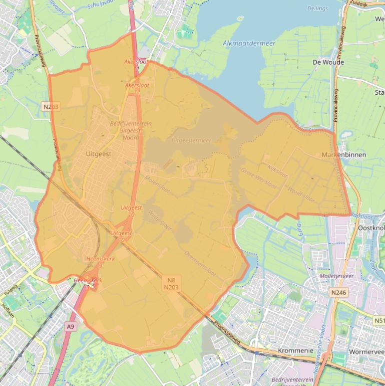 Kaart van postcodegebied 1911.