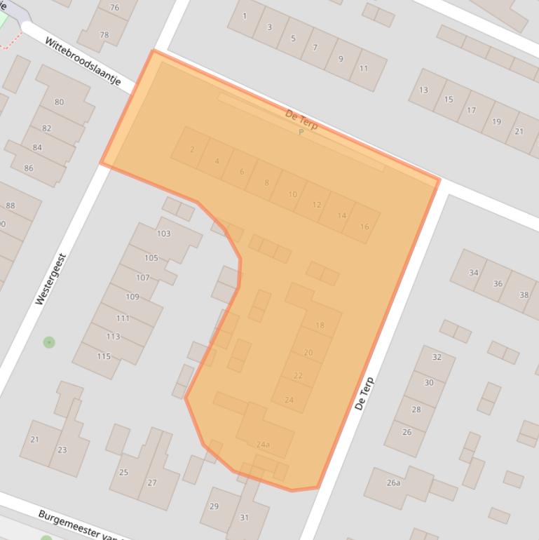 Kaart van postcodegebied 1911AC.