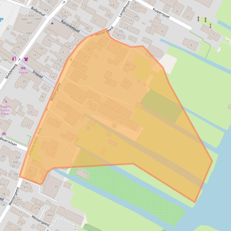 Kaart van postcodegebied 1911AE.