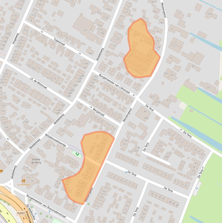 Kaart van postcodegebied 1911AL.