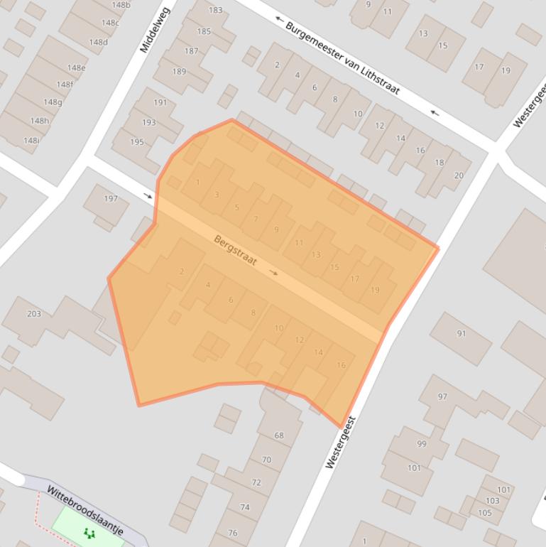 Kaart van postcodegebied 1911AM.