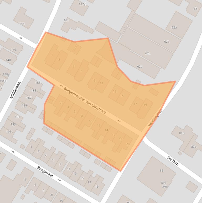 Kaart van postcodegebied 1911AN.