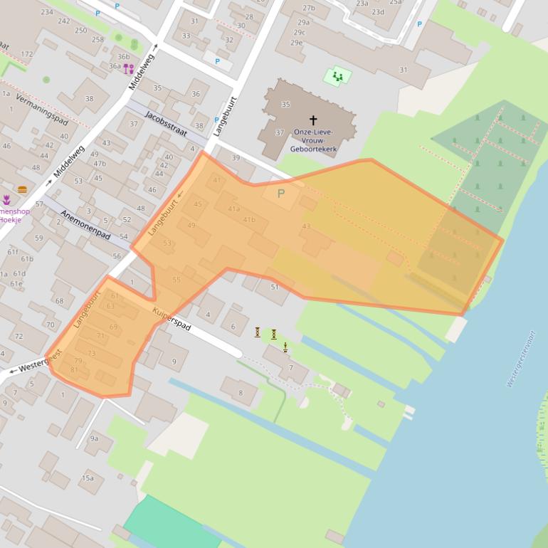 Kaart van postcodegebied 1911AT.