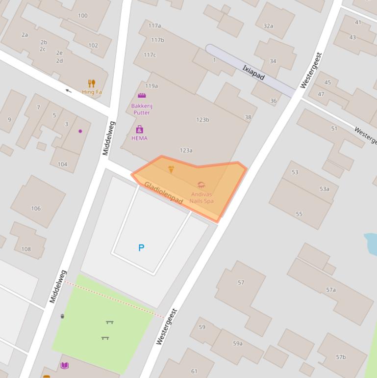 Kaart van postcodegebied 1911AZ.