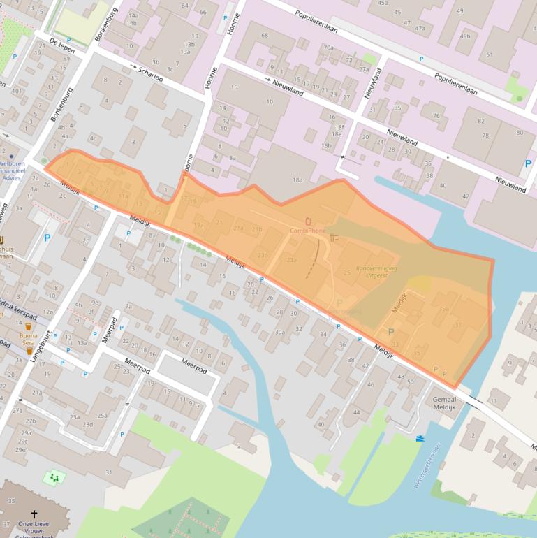 Kaart van postcodegebied 1911BA.