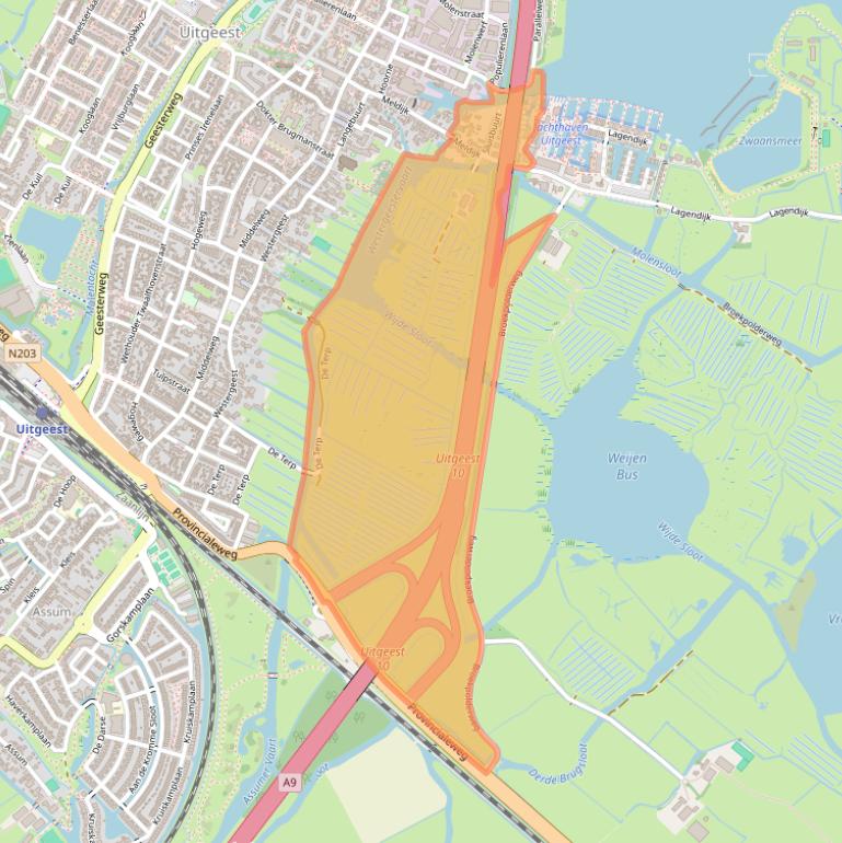 Kaart van postcodegebied 1911BC.