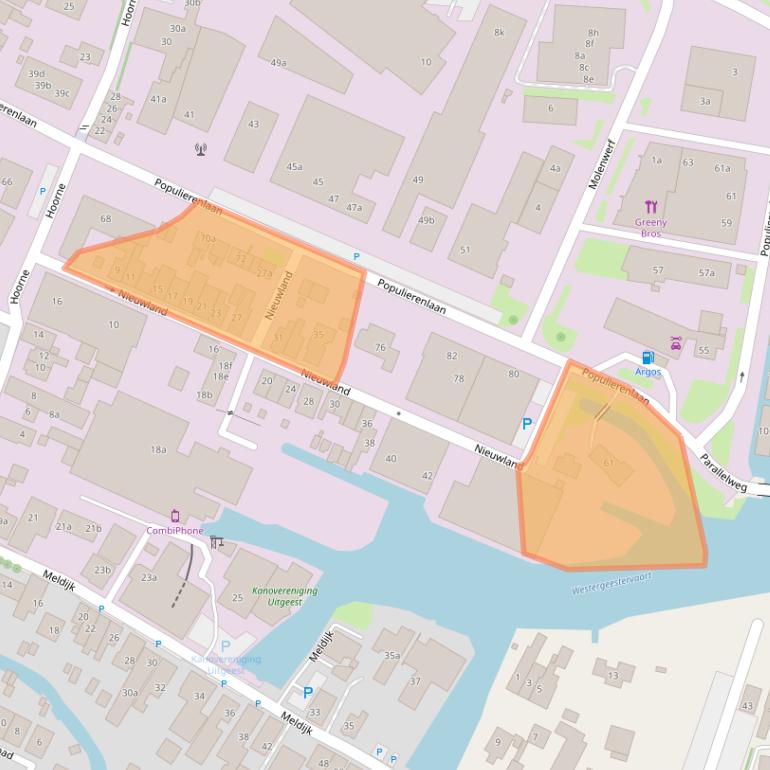 Kaart van postcodegebied 1911BG.