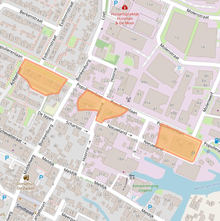 Kaart van postcodegebied 1911BM.