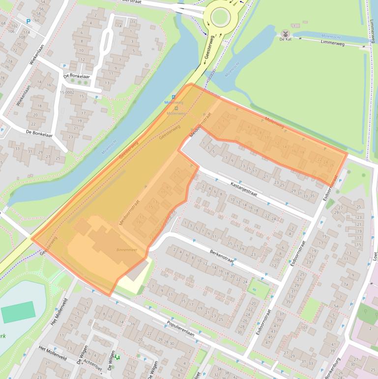 Kaart van postcodegebied 1911BS.