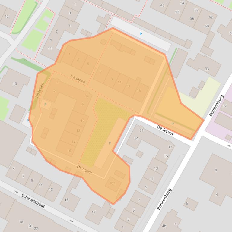Kaart van postcodegebied 1911CG.