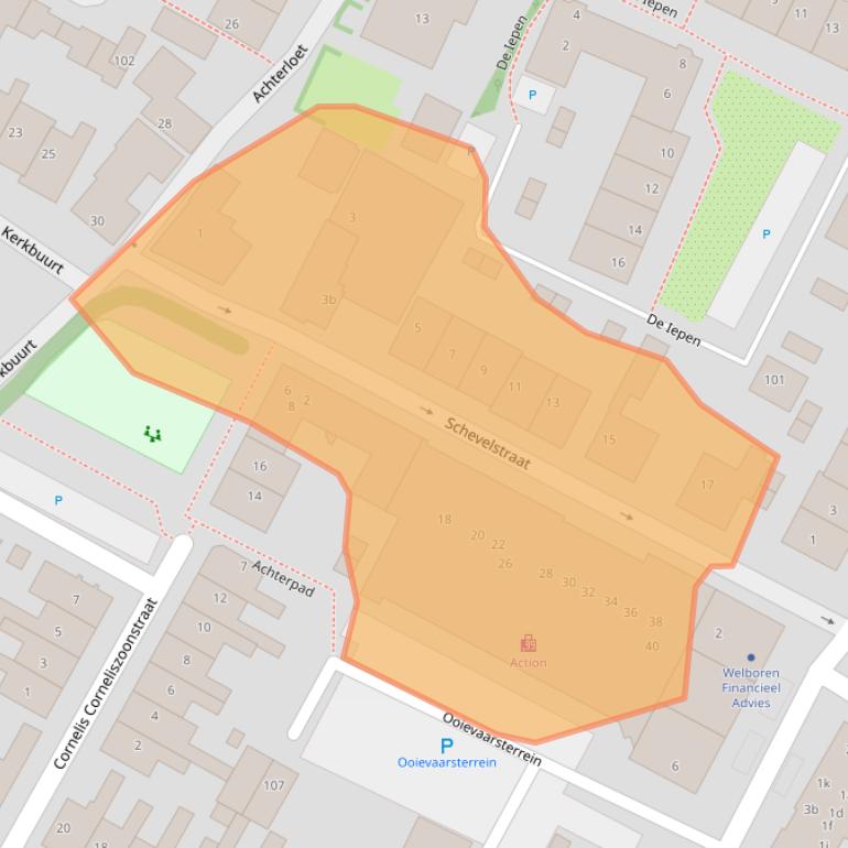 Kaart van postcodegebied 1911CK.