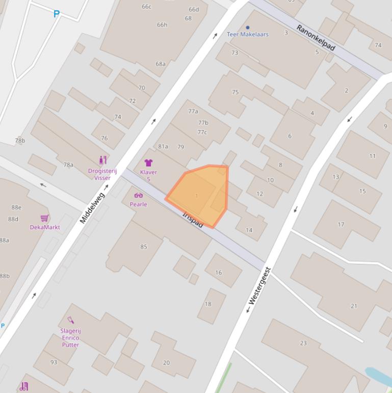 Kaart van postcodegebied 1911DZ.