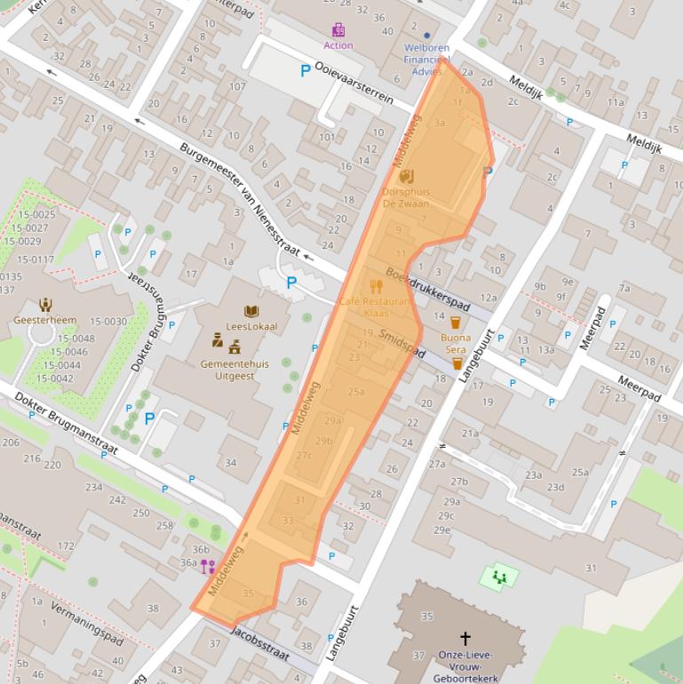 Kaart van postcodegebied 1911EA.