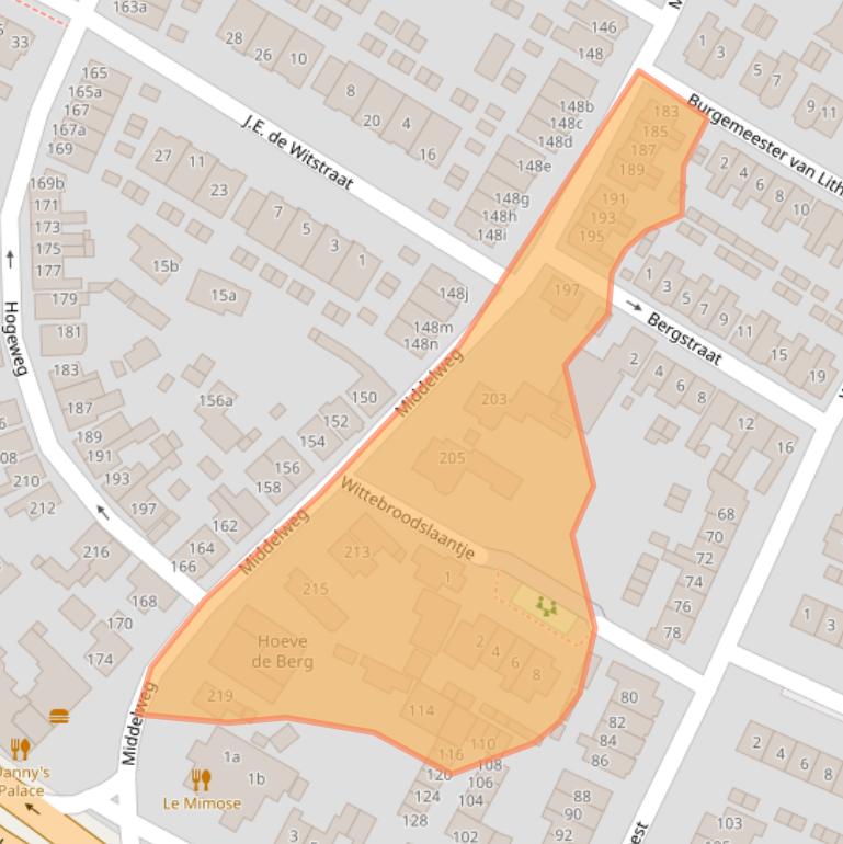 Kaart van postcodegebied 1911EE.