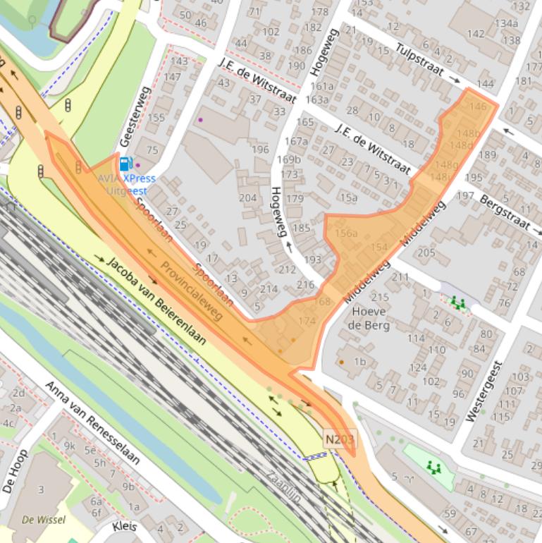 Kaart van postcodegebied 1911EL.