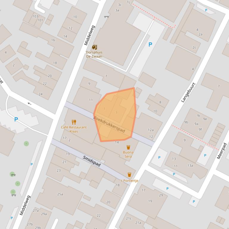 Kaart van postcodegebied 1911EM.