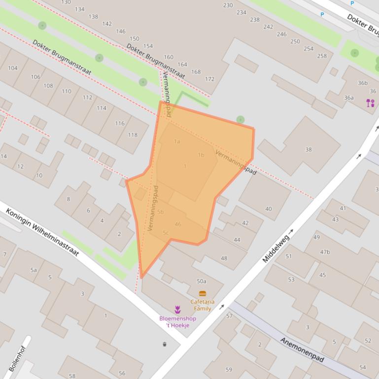 Kaart van postcodegebied 1911ES.