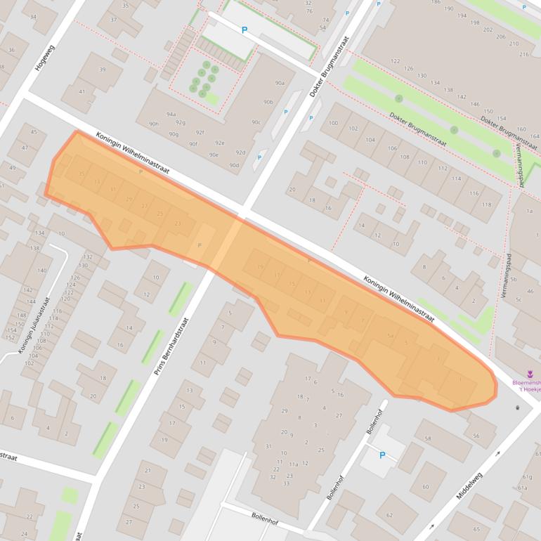 Kaart van postcodegebied 1911ET.