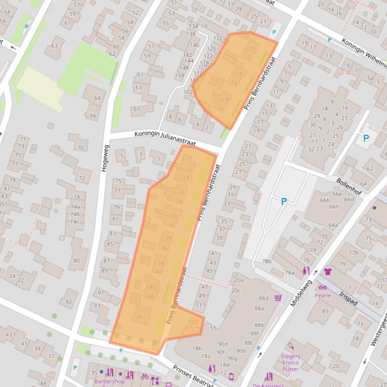 Kaart van postcodegebied 1911GP.