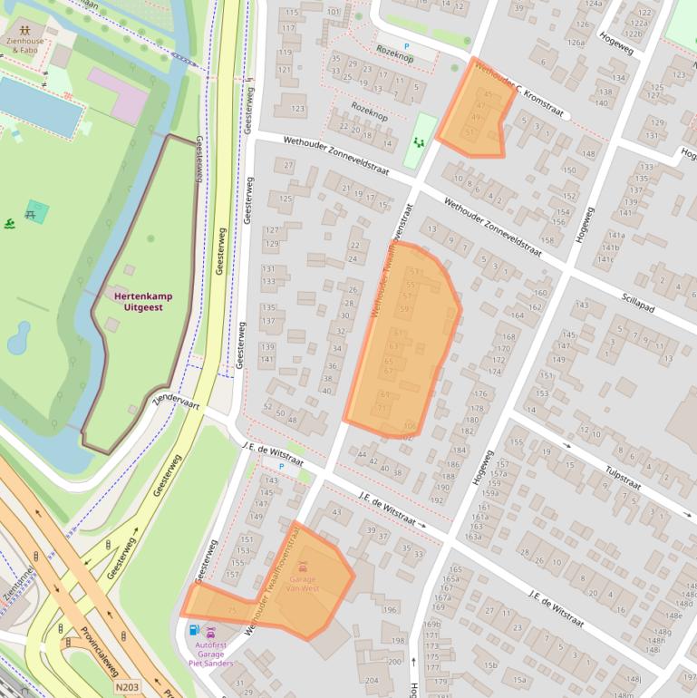 Kaart van postcodegebied 1911HC.