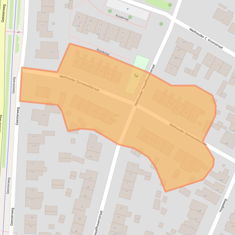 Kaart van postcodegebied 1911HE.