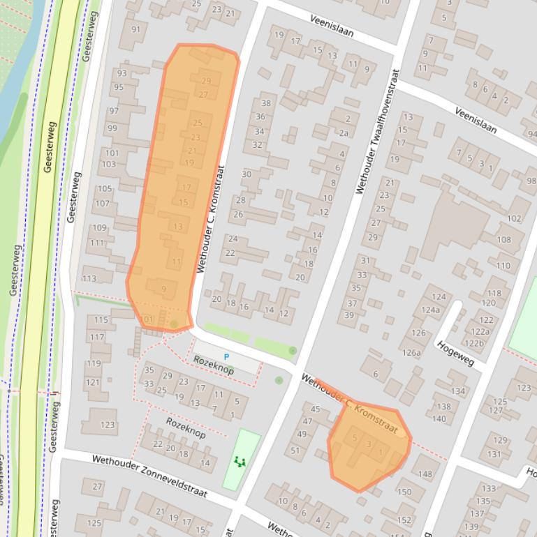 Kaart van postcodegebied 1911HG.