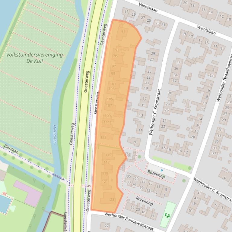 Kaart van postcodegebied 1911HM.
