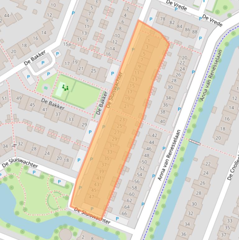 Kaart van postcodegebied 1911JJ.