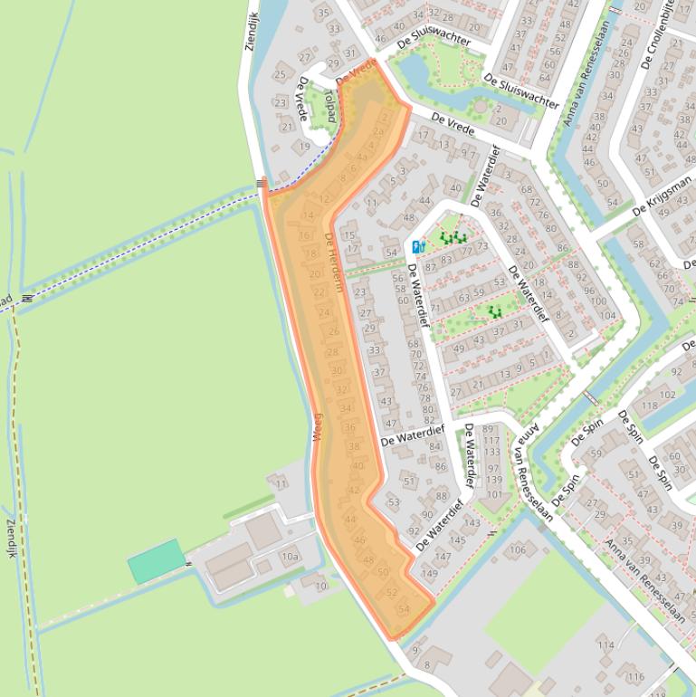 Kaart van postcodegebied 1911JZ.