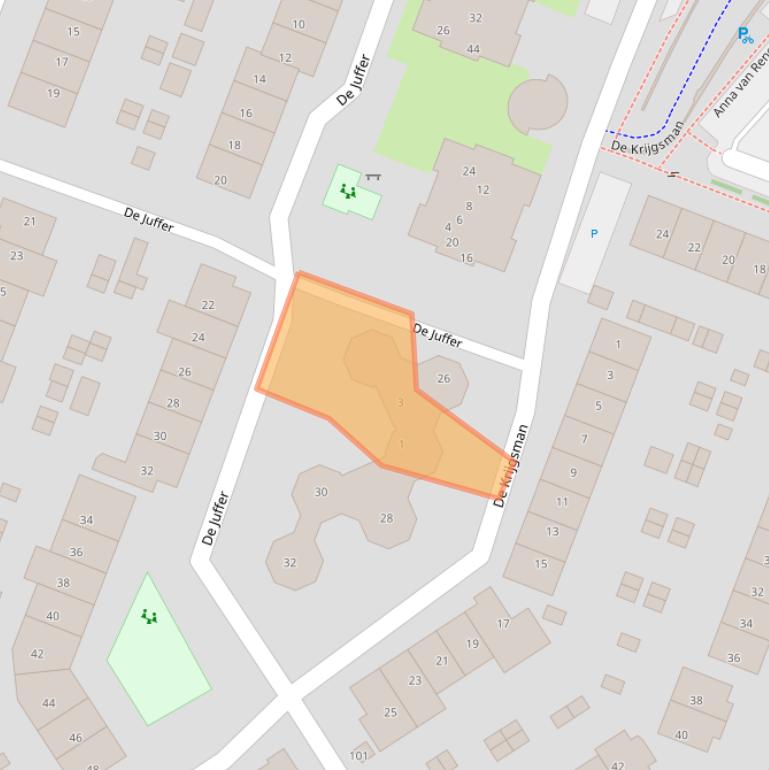 Kaart van postcodegebied 1911KD.