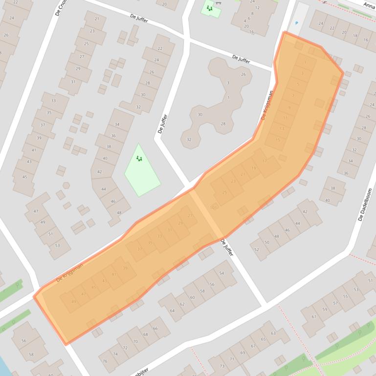 Kaart van postcodegebied 1911KG.