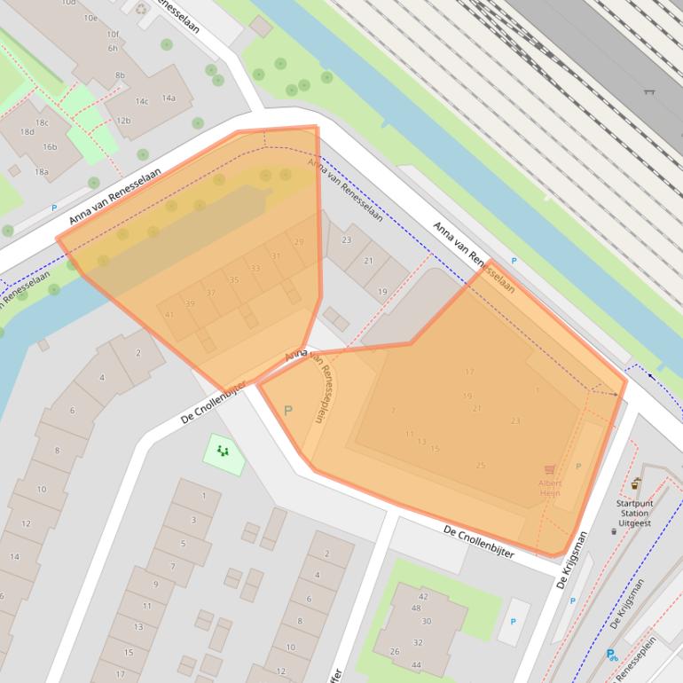 Kaart van postcodegebied 1911KT.