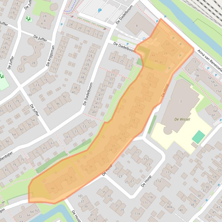 Kaart van postcodegebied 1911KZ.