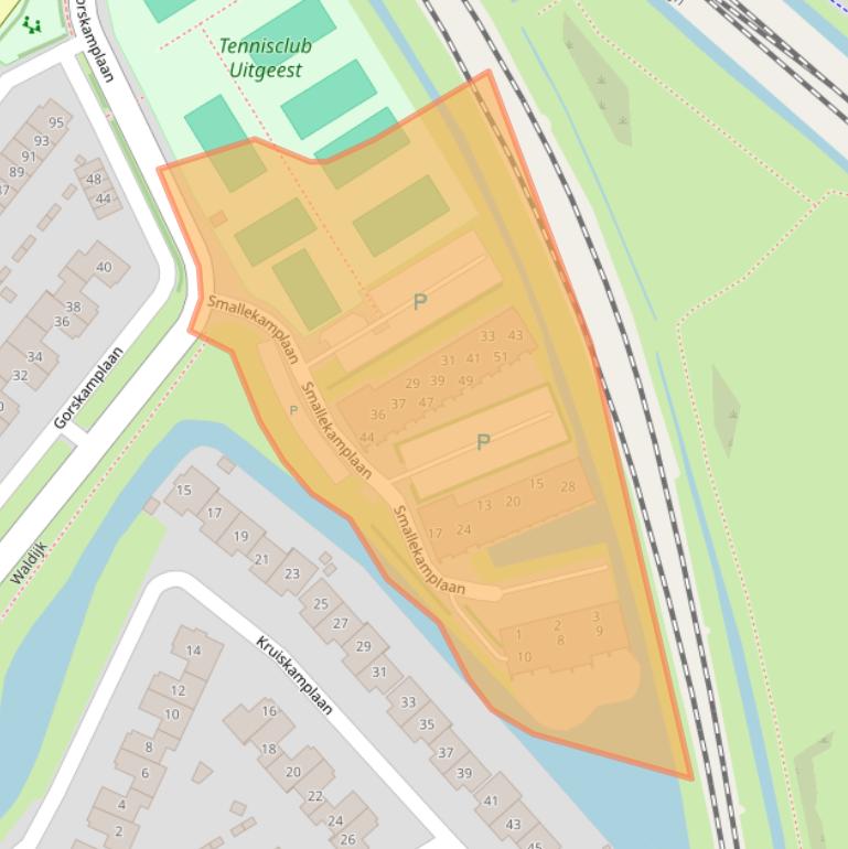 Kaart van postcodegebied 1911LE.