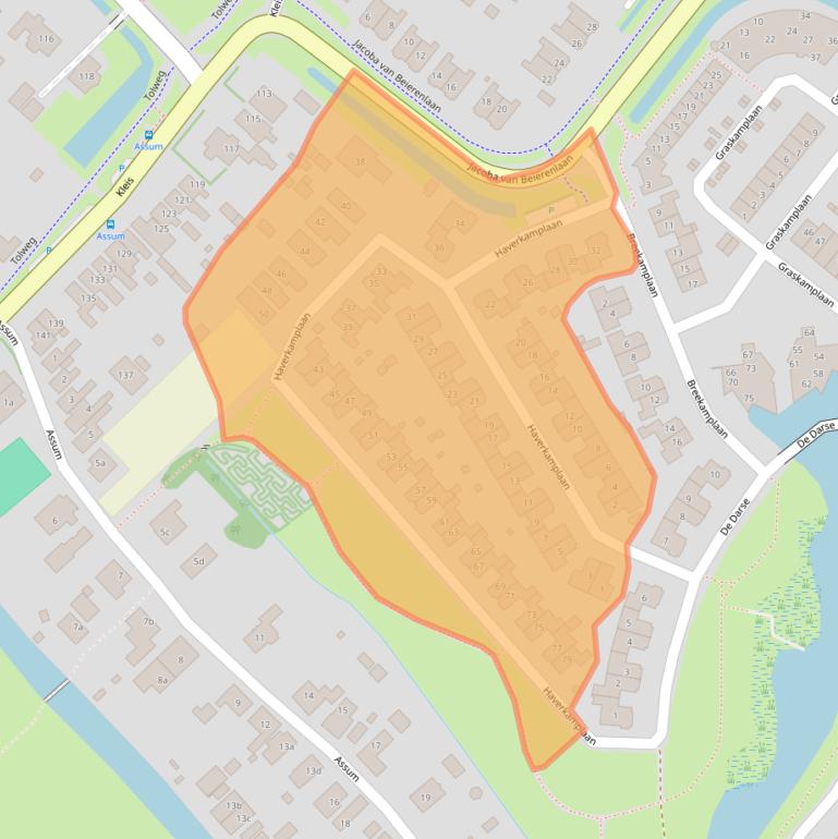 Kaart van postcodegebied 1911LK.