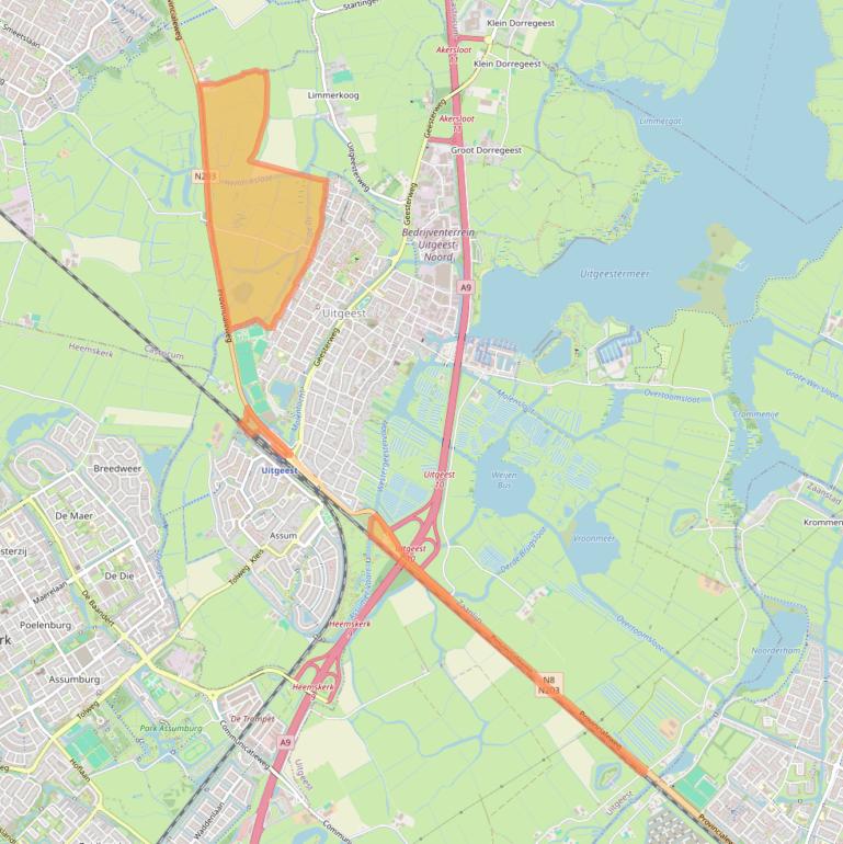 Kaart van postcodegebied 1911MB.