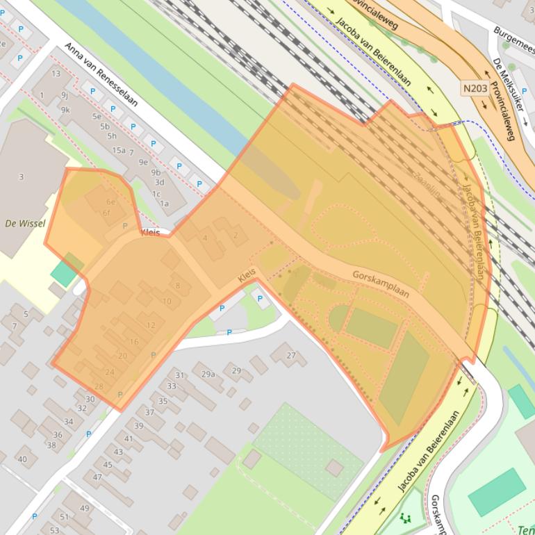 Kaart van postcodegebied 1911MG.
