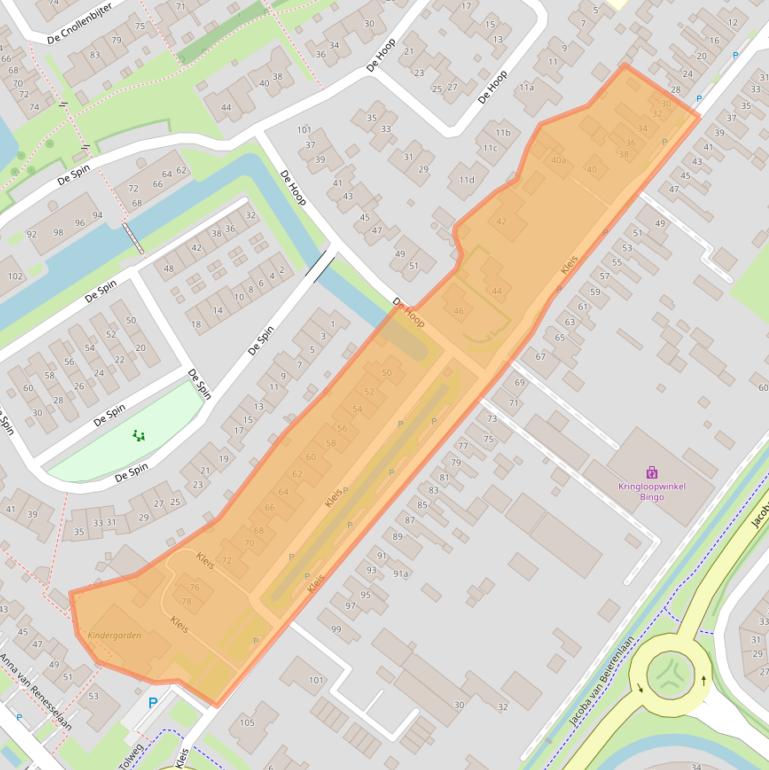 Kaart van postcodegebied 1911MH.