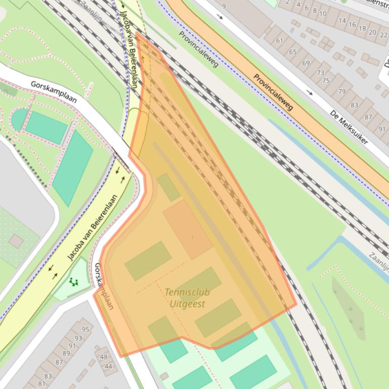 Kaart van postcodegebied 1911MJ.