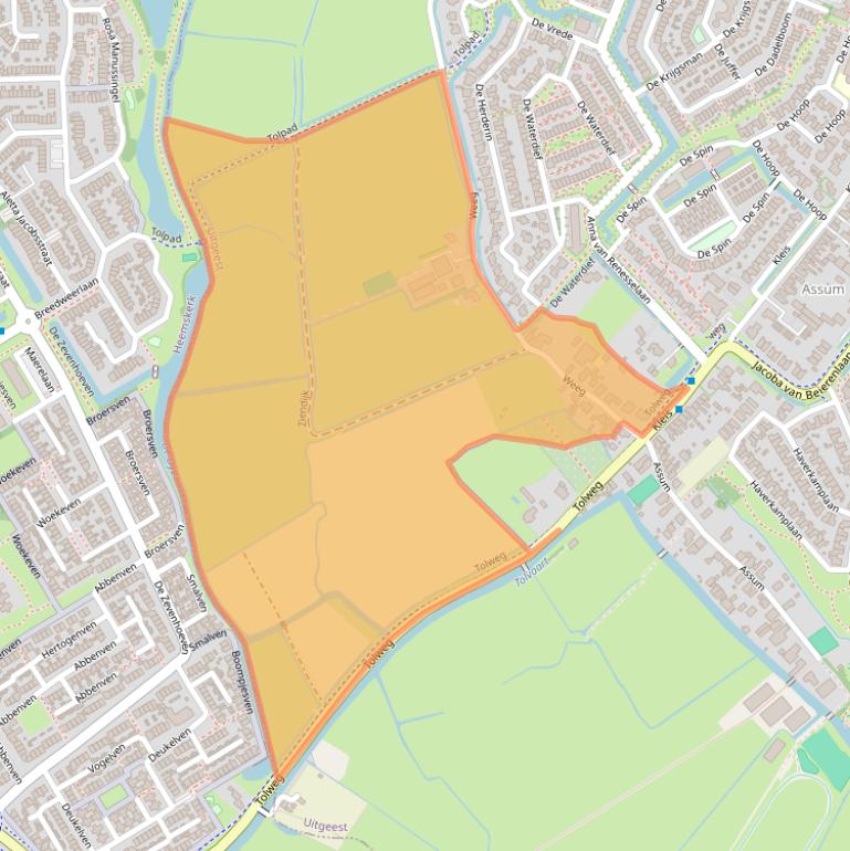 Kaart van postcodegebied 1911MK.