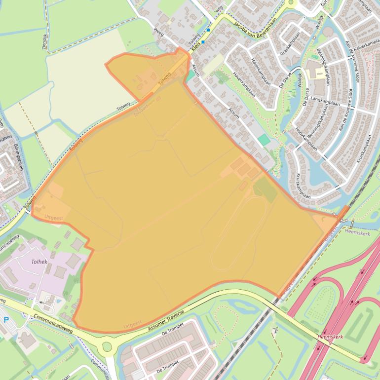 Kaart van postcodegebied 1911MN.