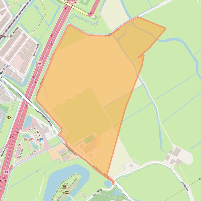 Kaart van postcodegebied 1911MP.