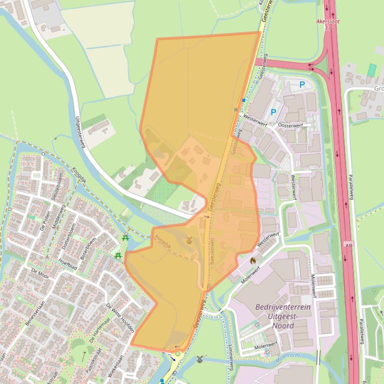 Kaart van postcodegebied 1911NB.